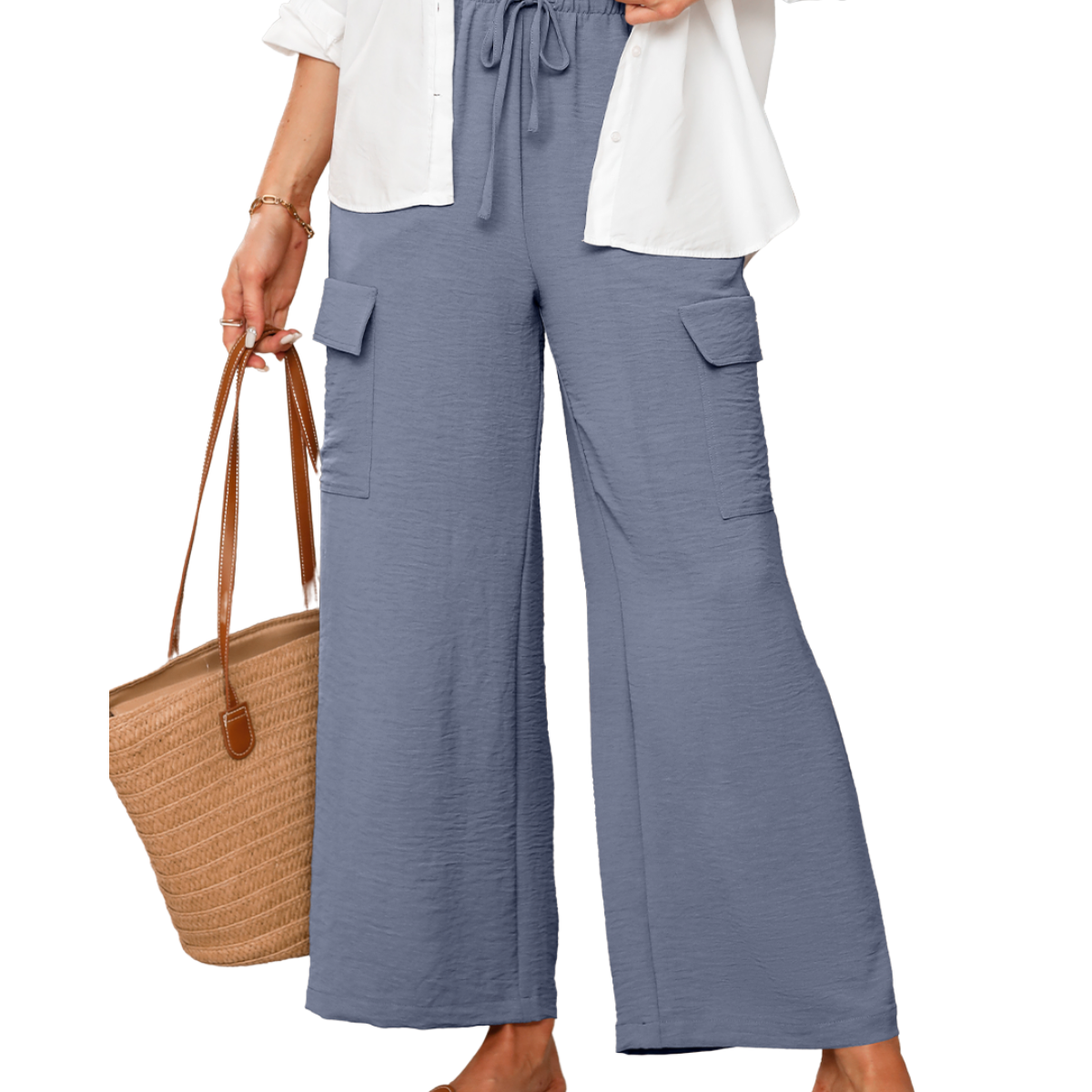 Tidal Drift Women's Beachwear Pants With Drawstring
