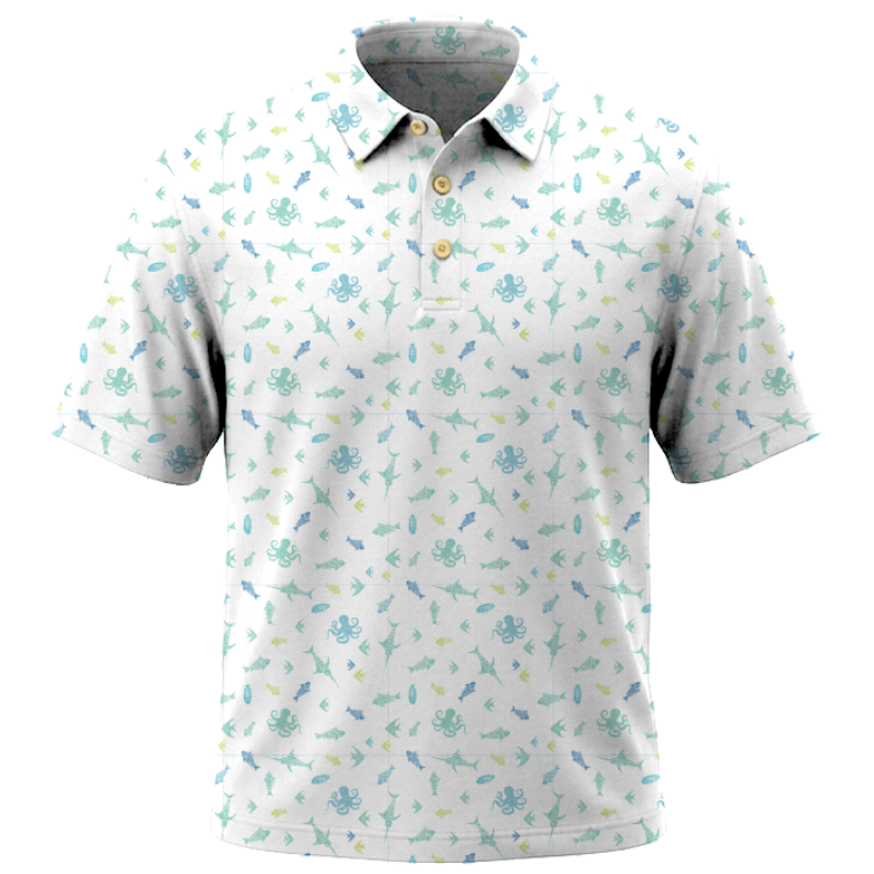 Men's Coastal Polo Fish Frenzy