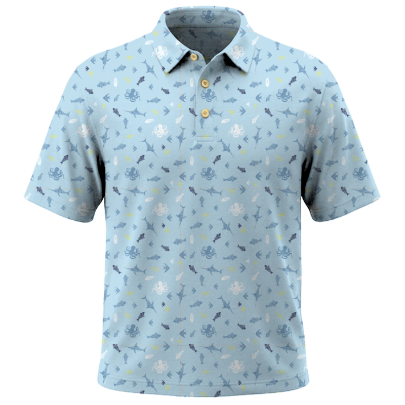 Men's Coastal Polo Fish Frenzy
