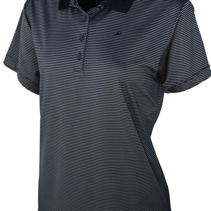 Ladies Micro Striped Performance Polo - Mojo Sportswear Company