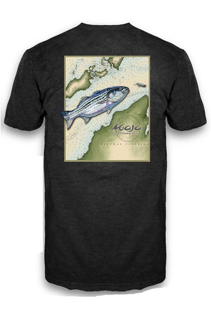 Striper Sea Chart Short Sleeve Pocket Tee - Mojo Sportswear Company