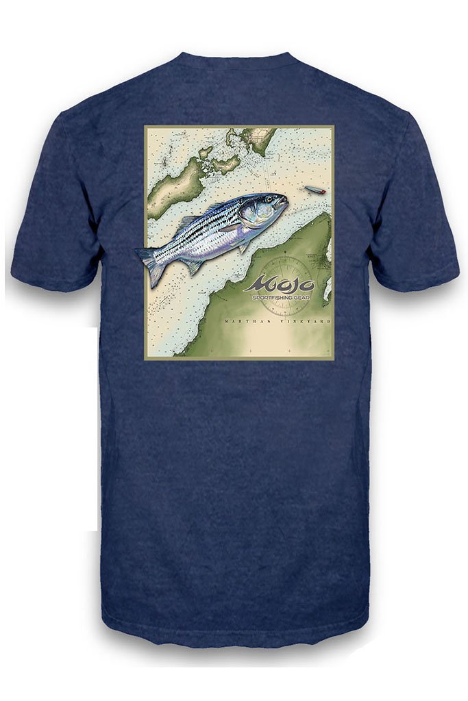 Striper Sea Chart Short Sleeve Pocket Tee - Mojo Sportswear Company